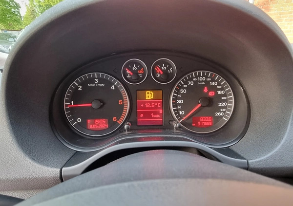 Audi A3 cena 24900 przebieg: 317000, rok produkcji 2008 z Wisła małe 79